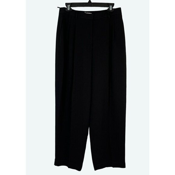 Tory Burch Pants - Tory Burch‎ Relaxed Fit Straight Leg Drop Crotch Pleated Front Black Pants 10